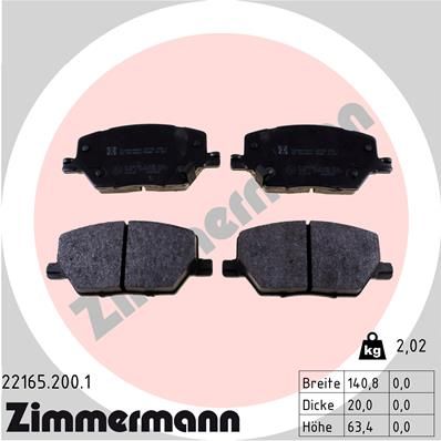 Brake Pad Set, disc brake 22165.200.1