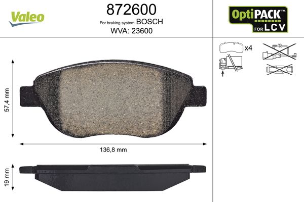 Brake Pad Set, disc brake 872600