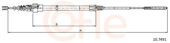 Cable Pull, parking brake 10.7491