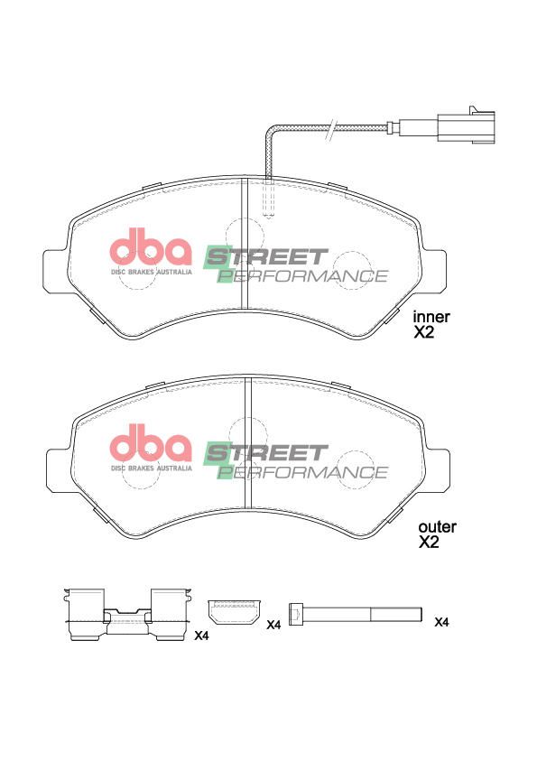 DBA  SP PERFORMANCE  BRAKE PADS [ FIAT DUCATO MAXI 40 2014 -> F ] - TecDoc Only