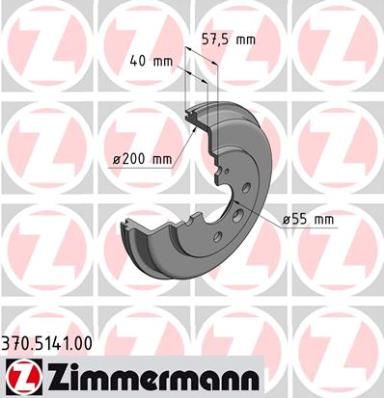 370.5141.00 ZIMMERMANN fékdob