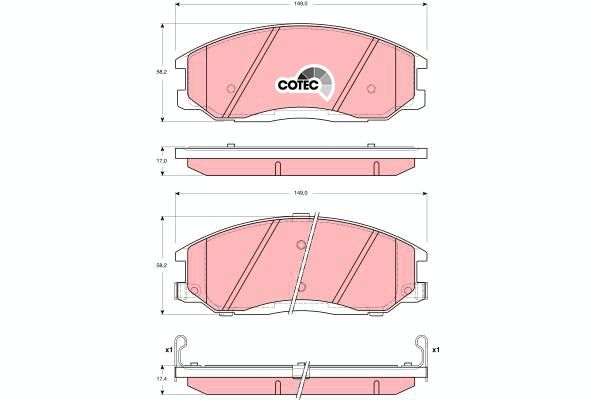 TRW DISC BRAKE PADS - TecDoc 1