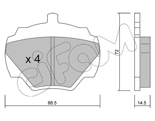 Brake Pad Set, disc brake 822-353-0