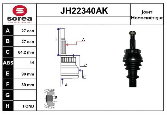 KIT CV JOINT AVEC KR026 - ESPACE II