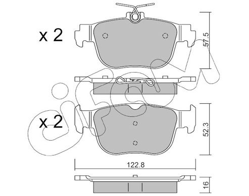 Brake Pad Set, disc brake 822-1281-0