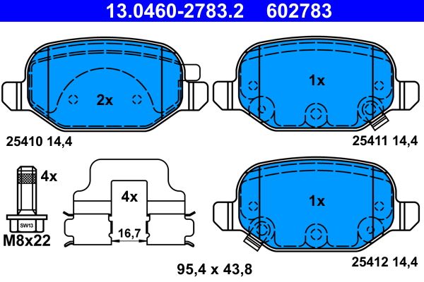 Brake Pad Set, disc brake 13.0460-2783.2