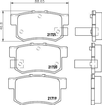 Комплект тормозных колодок, дисковый тормоз 8DB 355 016-451