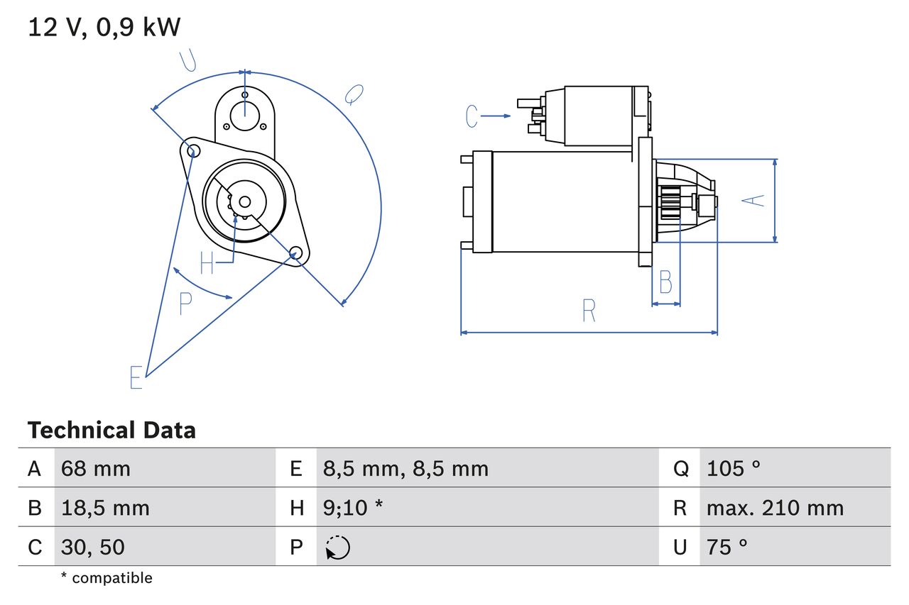 BOSCH 0 986 017 120 Starter