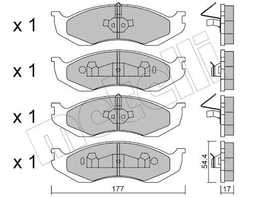 METELLI 22-0218-0 - Bremsbelagsatz, Scheibenbremse