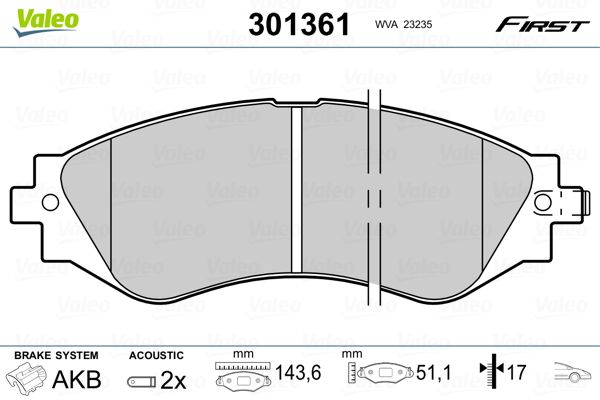 Brake Pad Set, disc brake 301361