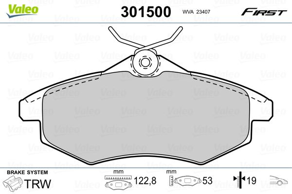 Brake Pad Set, disc brake 301500