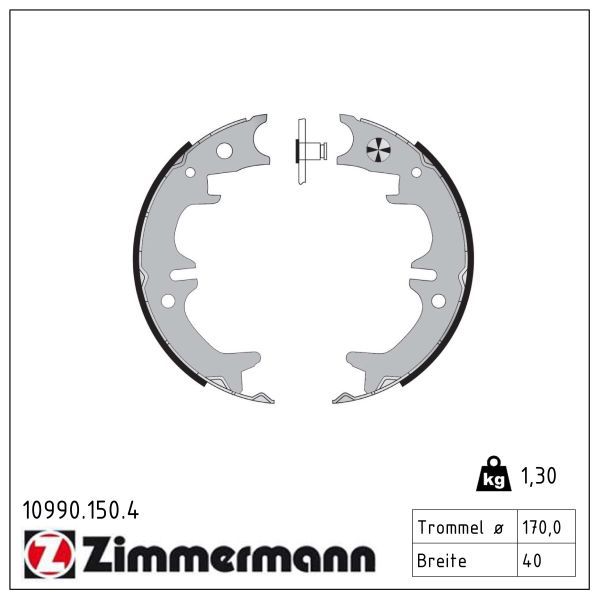 Zimmermann 10990.150.4 Bremsbackensatz, Feststellbremse