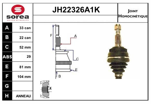 KIT CV JOINT AVEC KR050 - OPEL ASTR