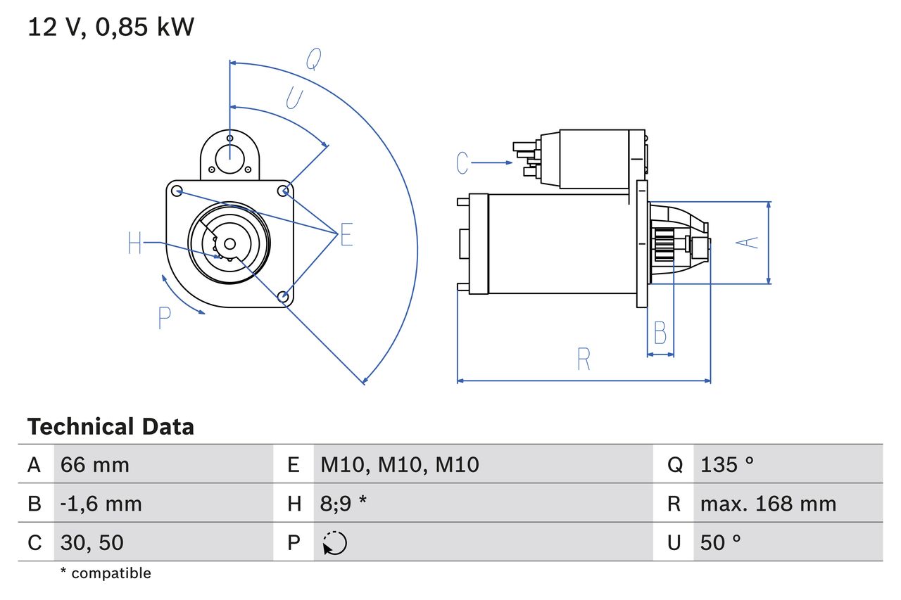 BOSCH 0 986 021 051 Starter