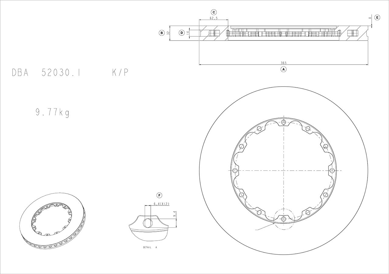 5000 Rotor Standard - With Replacement NAS Nuts -KP [ HSV VE 06-09 ] - TecDoc 1