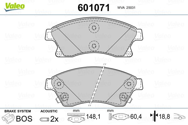 Brake Pad Set, disc brake 601071