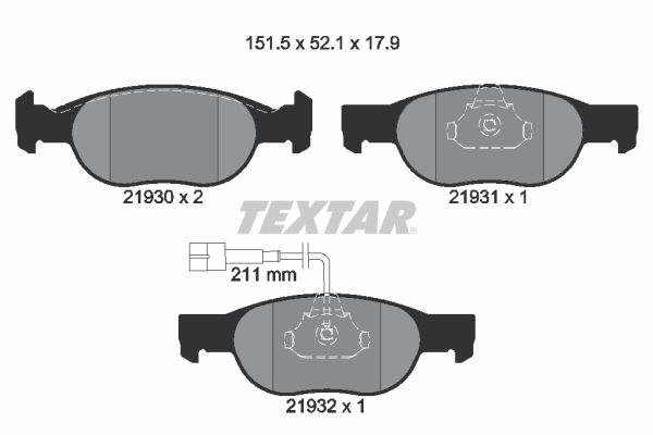 Brake Pad Set, disc brake 2193002