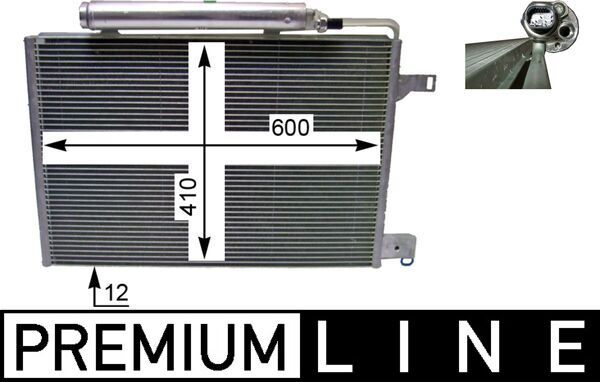 AC 370 000P MAHLE BEHR *** PREMIUM LINE *** kondenzátor, klíma