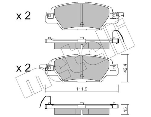 Brake Pad Set, disc brake 22-1158-0