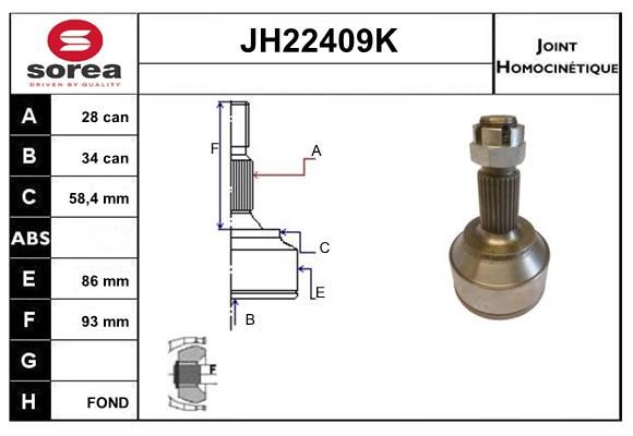 KIT CV JOINT AVEC KR123 - 407