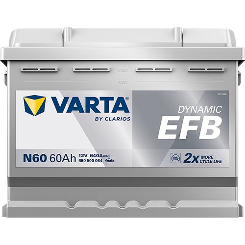 VARTA Dynamic EFB N60 | 12V 60Ah 640A | Start-Stopp Autobatterie