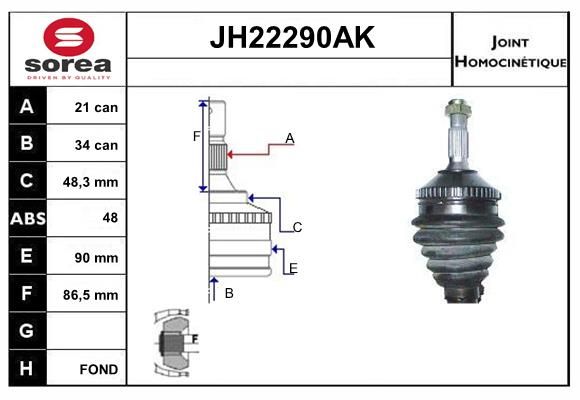 KIT CV JOINT AVEC KR123 - 206