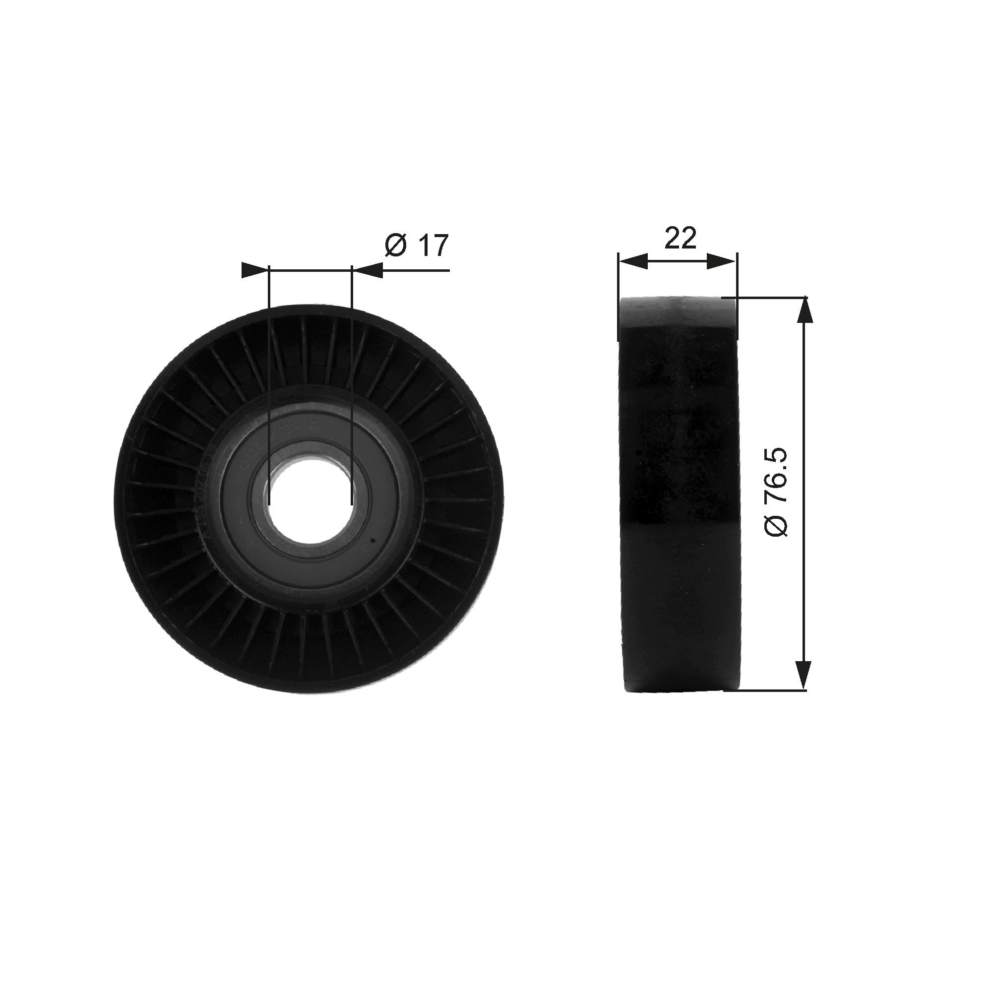 Deflection/Guide Pulley, V-ribbed belt T36183