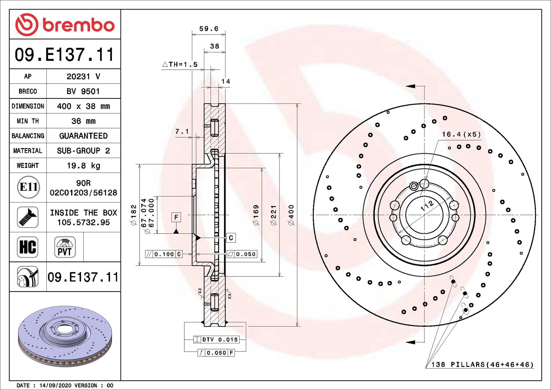 MERCEDES BENZ GLE300d V167 19-19 (FRT) *X/Drilled - TecDoc Only