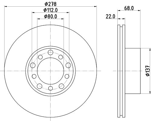 Brake Disc 8DD 355 100-401