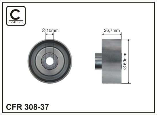 Deflection/Guide Pulley, V-ribbed belt 308-37