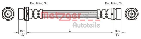 4112336 METZGER fékcső