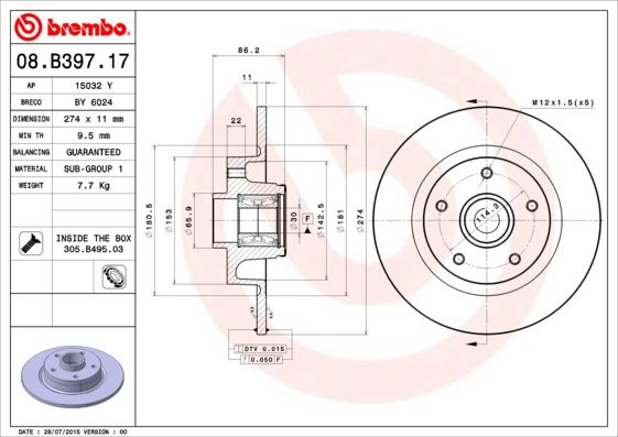 DISQUE FR.+ROULEM BREMBO