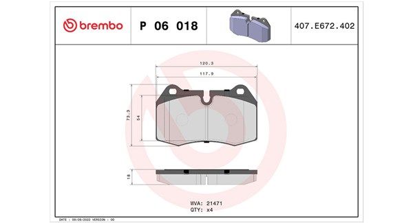 Bremsbelagsatz, Scheibenbremse