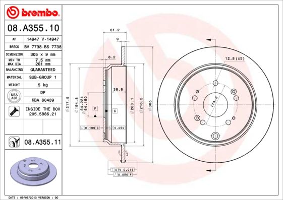 Brake Disc 08.A355.11