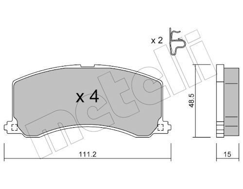 METELLI 22-0248-0 - Bremsbelagsatz, Scheibenbremse