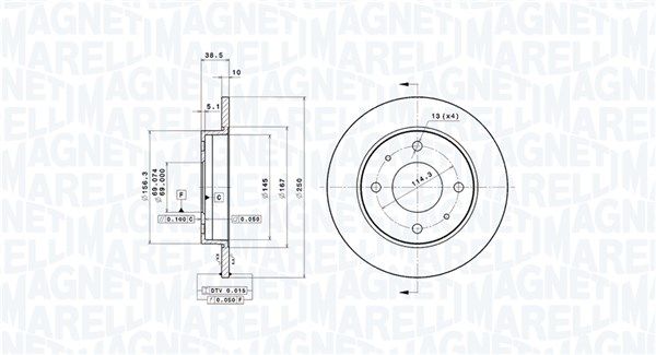 360406097701 MAGNETI MARELLI féktárcsa