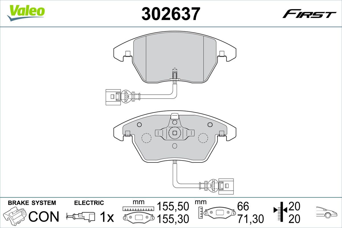 Brake Pad Set, disc brake 302637