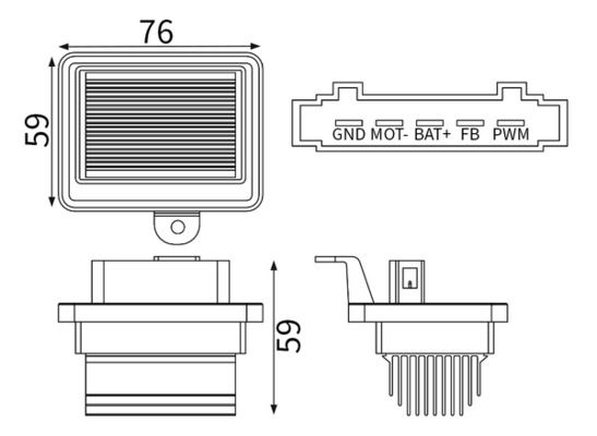 Regulador, ventilador del interior