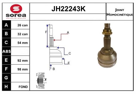 KIT CV JOINT AVEC KR026 - VAYAGER