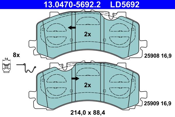 Brake Pad Set, disc brake 13.0470-5692.2