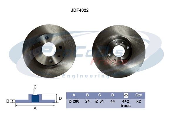 DISQUES DE FREIN JEU DE 2