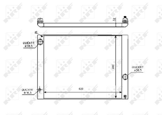 Radiator, engine cooling 53728