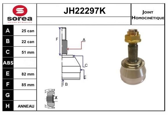 KIT CV JOINT AVEC KR006 - ALFA 145-