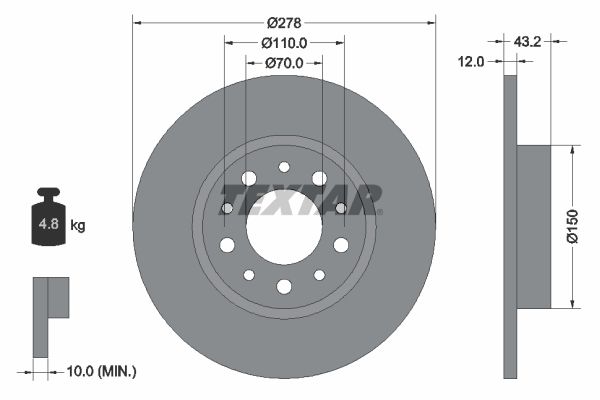 TEXTAR 92145203 - Bremsscheibe PRO