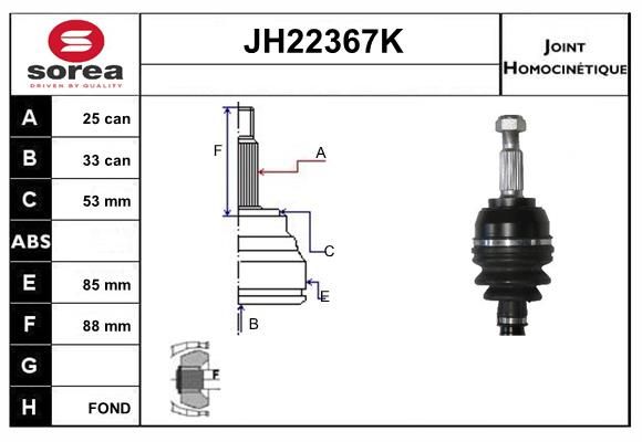 KIT CV JOINT AVEC KR089 - MEGANE II