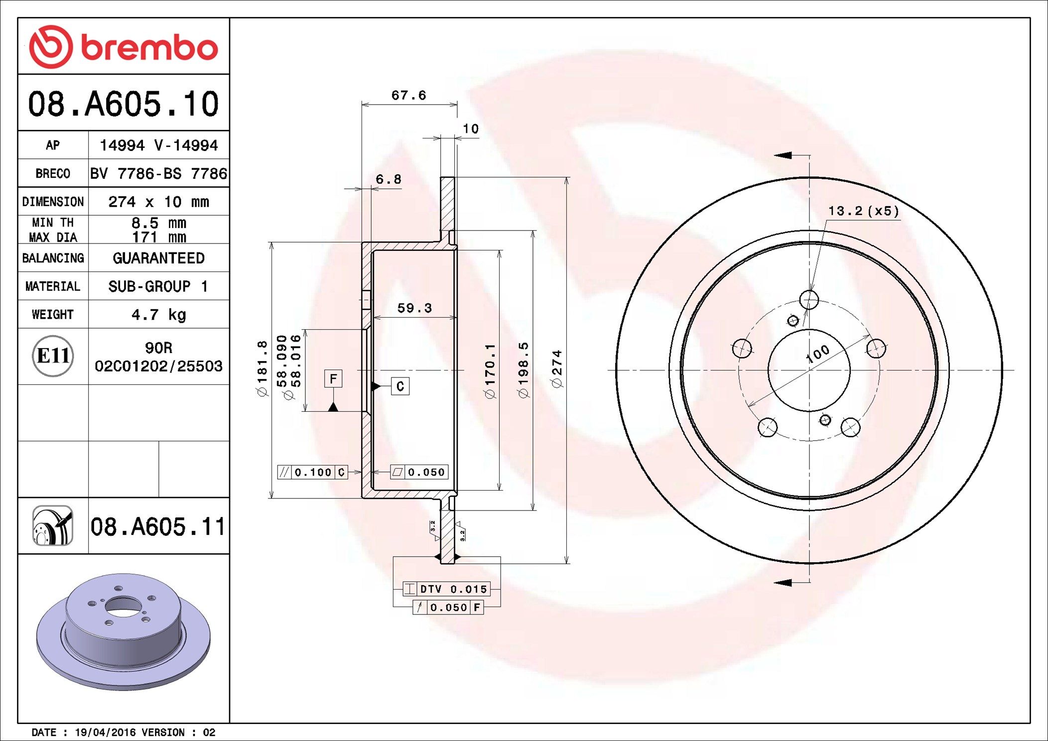 SUBARU LEGACY BL 06-07 (RR) - TecDoc 2