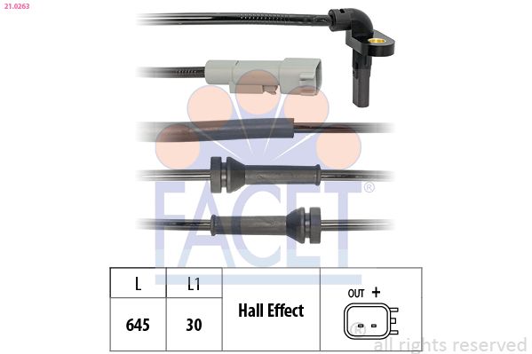 21.0263 FACET Made in Italy - OE Equivalent érzékelő, kerékfordulatszám