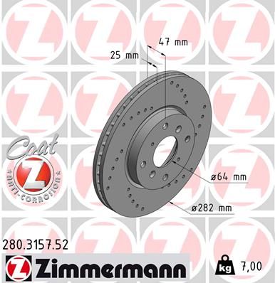 ZIMMERMANN 280.3157.52 - Bremsscheibe SPORT Z