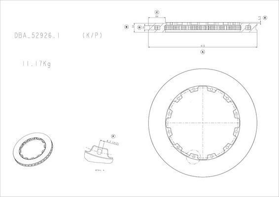 5000 Rotor X/drilled & Slot -  410mm X 34mm KP [ Special Make ] No Nuts Supplied - TecDoc Only