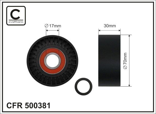 Tensioner Pulley, V-ribbed belt 500381